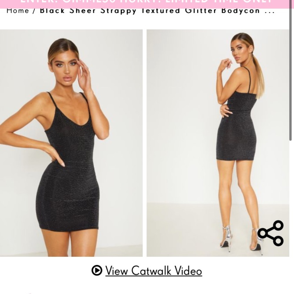 Glitter bodycon dress PLT SIZE US 4